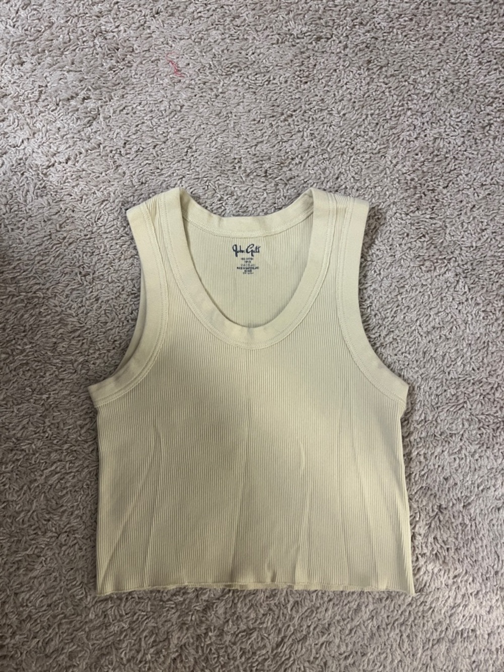 Brandy Melville Ribbed Cropped Tank in Light Yellow